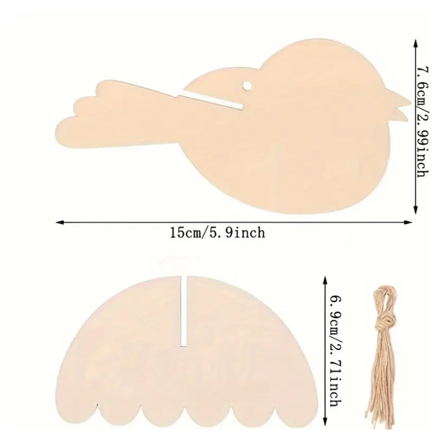 5 Stück 3D Holzvögel Bastelset