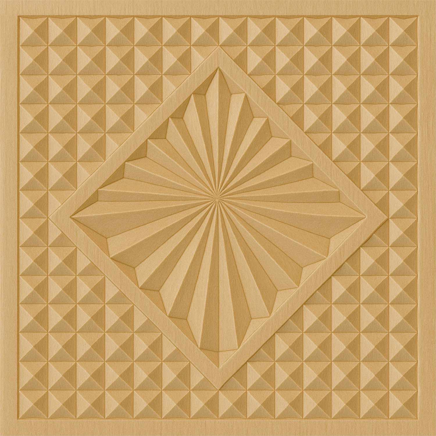 Carving blank 12 x 12 cm with pattern