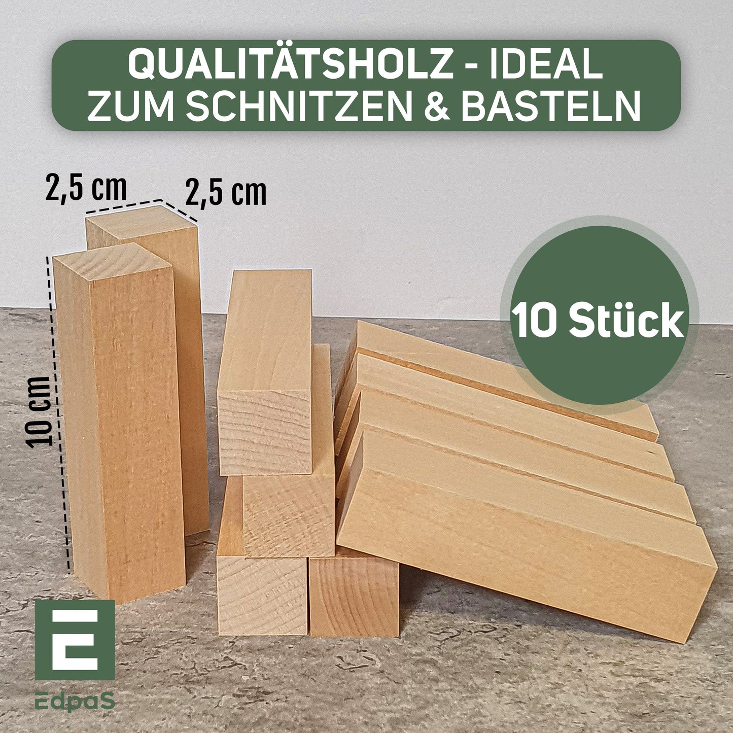 Lindenholz 10 Stk Holzblöcke mit Schnitzvorlage