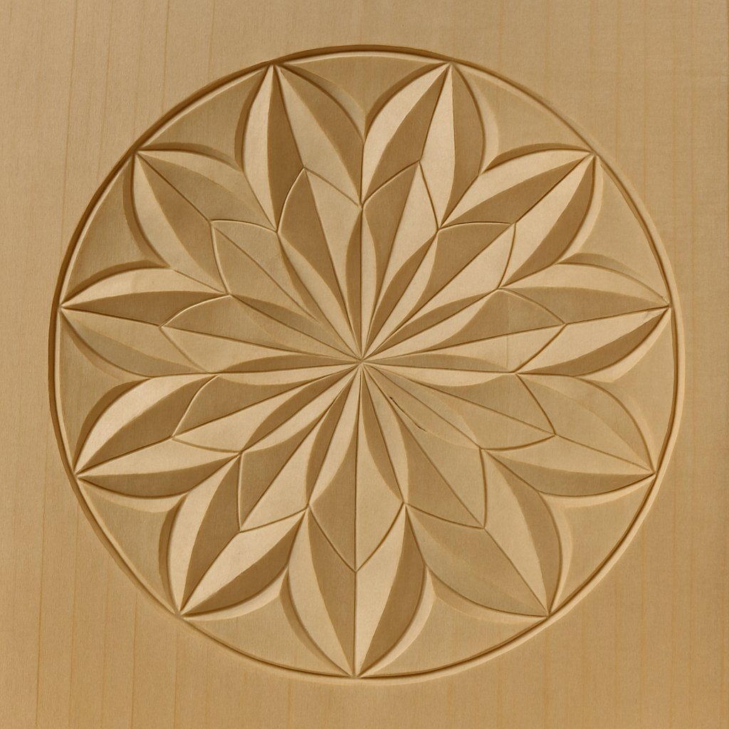 Kerbschnitzrohling 12 x 12 cm mit Muster