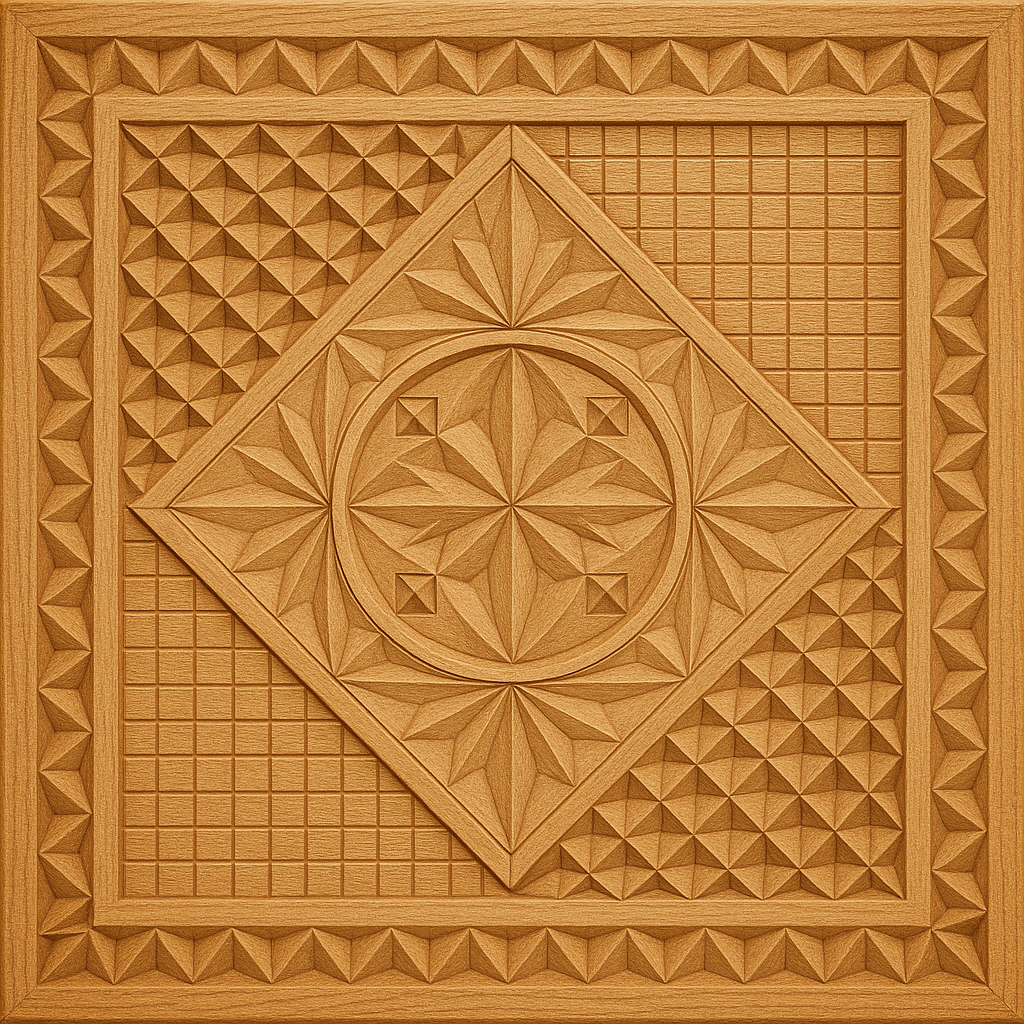 Kerbschnitzrohling 20 x 20 cm mit Mustern