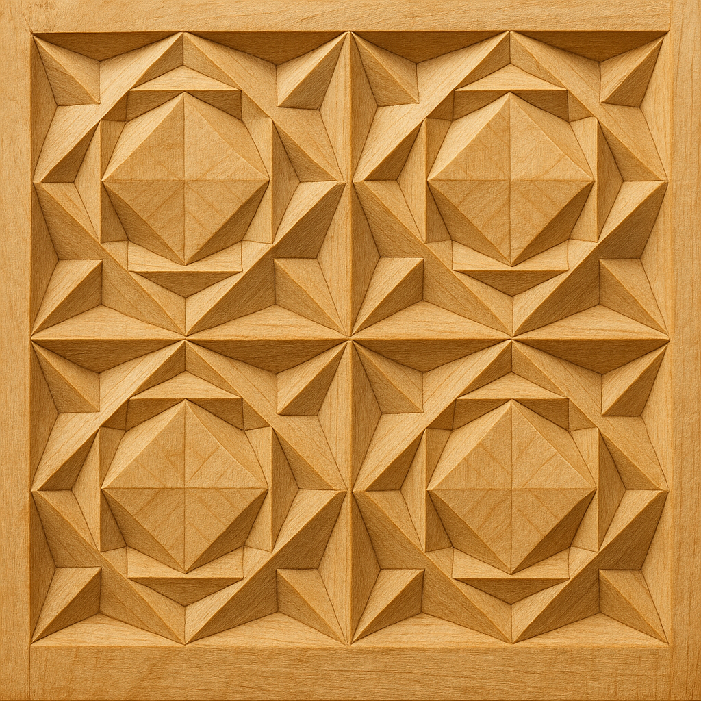 Kerbschnitzrohling 12 x 12 cm mit Mustern