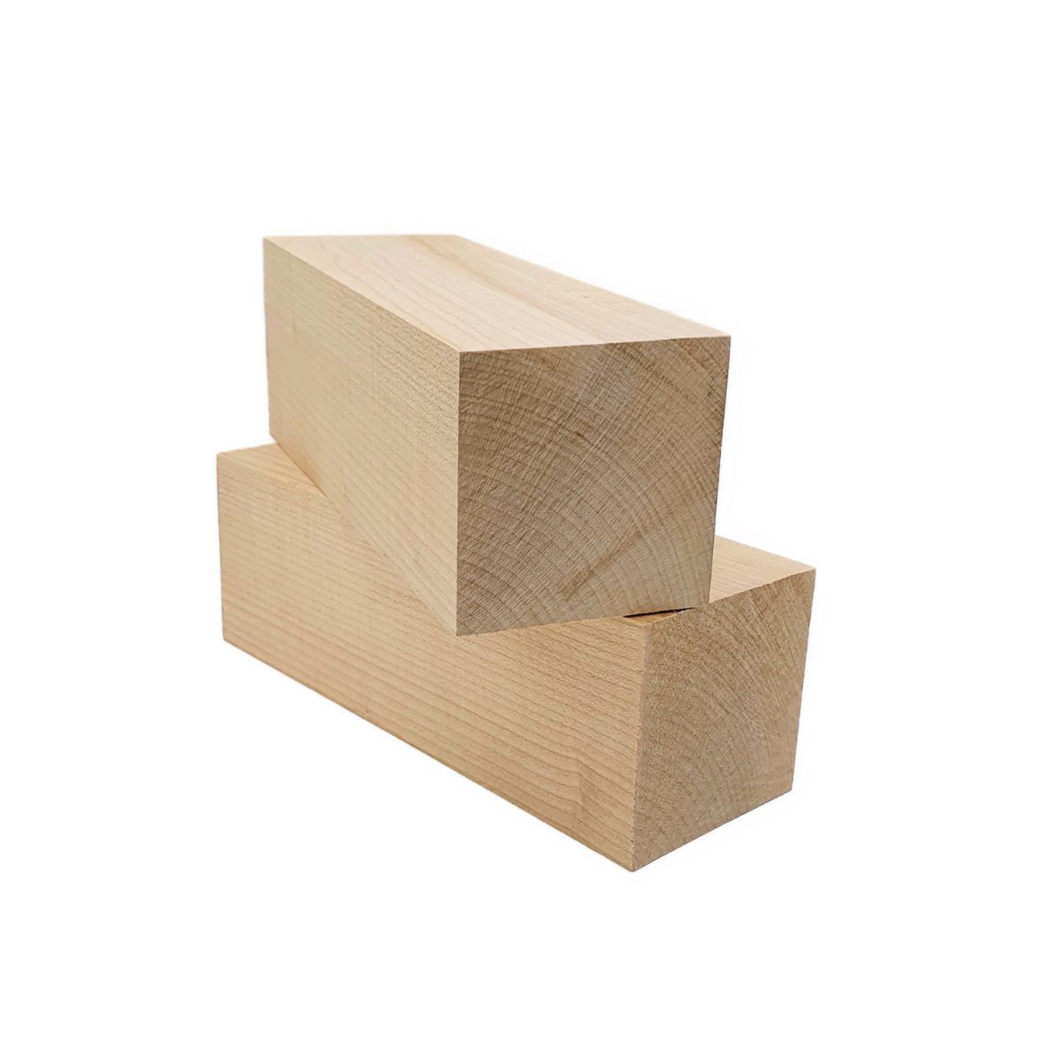 Ahornholz Kanteln Set 2 Stück 20 cm x 7 cm x 7 cm mit Schnitzvorlagen