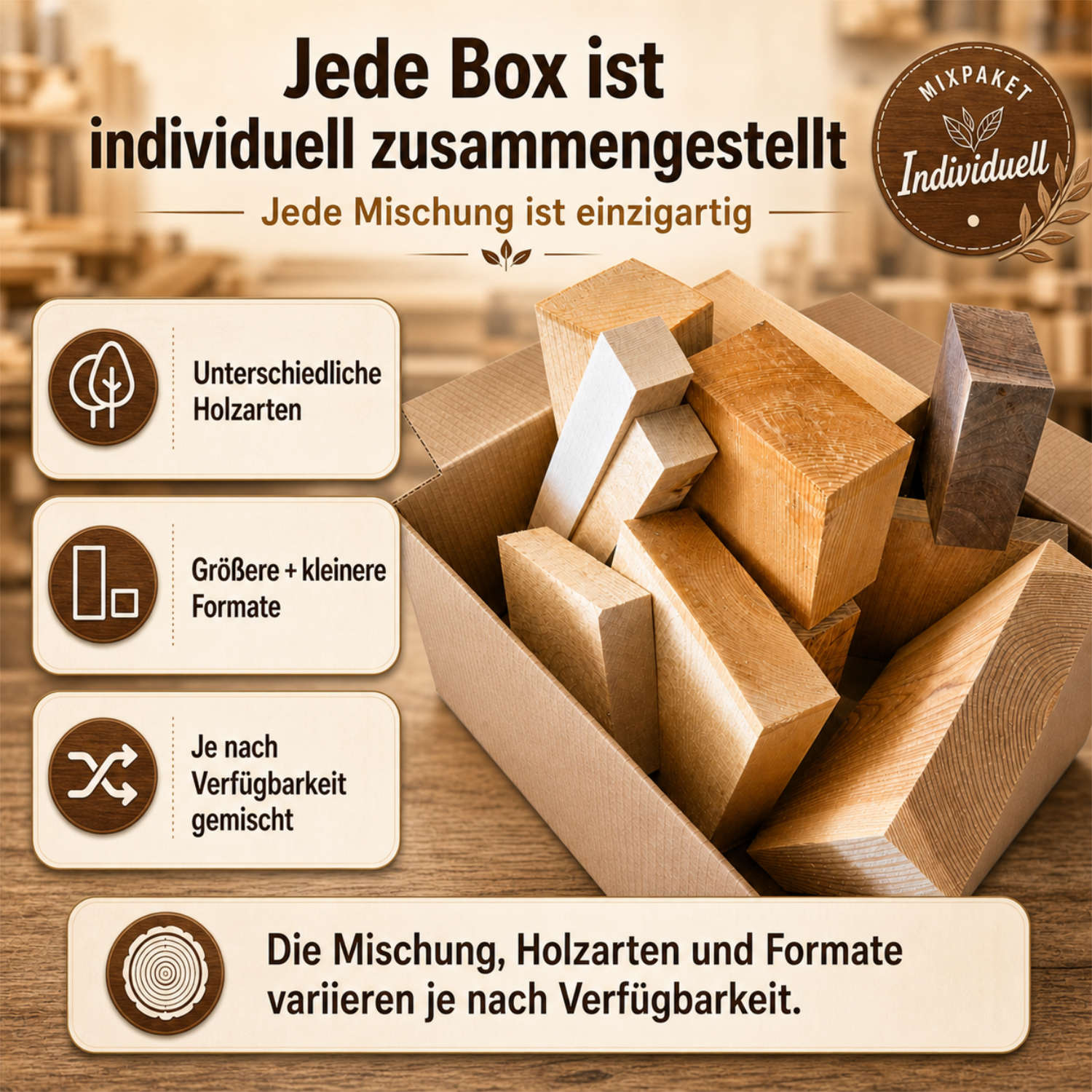 Drechselholz XXL Mixpaket 10 kg