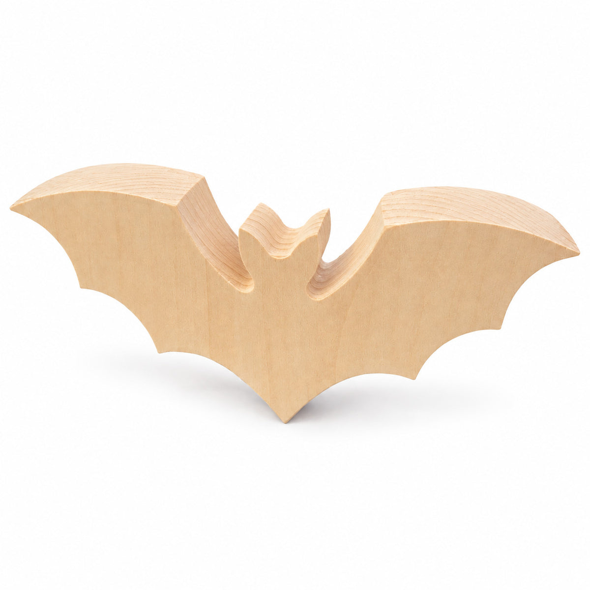 lindenholz-16cm.pngNaturbelassener Fledermaus-Schnitzrohling aus Lindenholz mit ausgebreiteten Flügeln, 16 × 7 × 2,5 cm