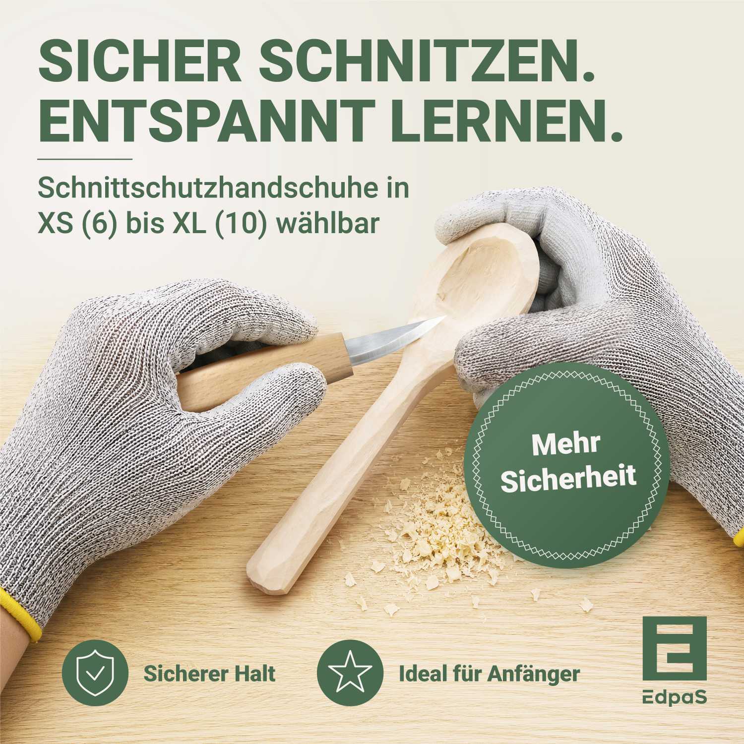 17-piece carving knife set with blank, glove & instructions