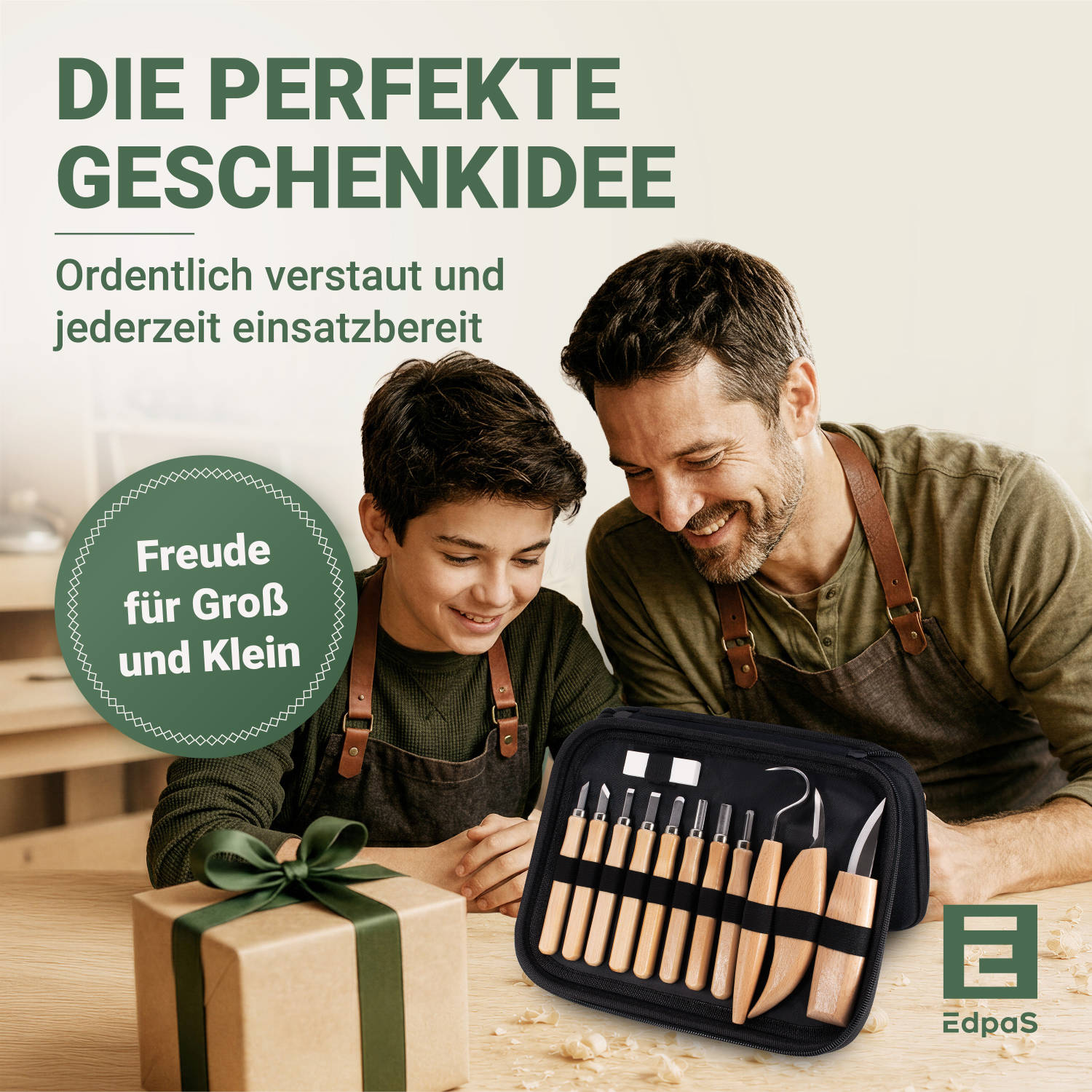 17-piece carving knife set with blank, glove & instructions