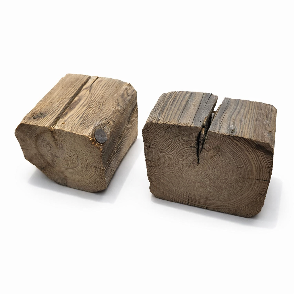 Wandregal „Holzpfeiler Deko“ aus Altholz – 3er Set