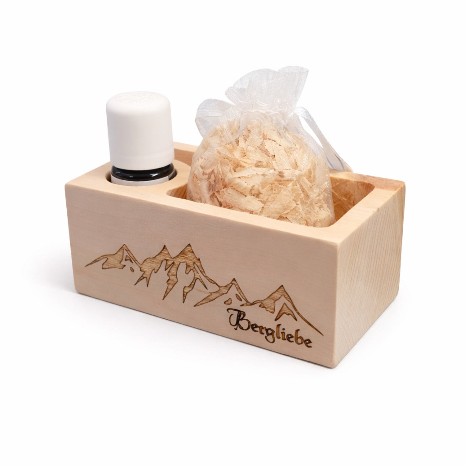 Zirbenduftbox 'Bergliebe' inklusive Zirbenspänen und 5ml Bio-Zirbenöl