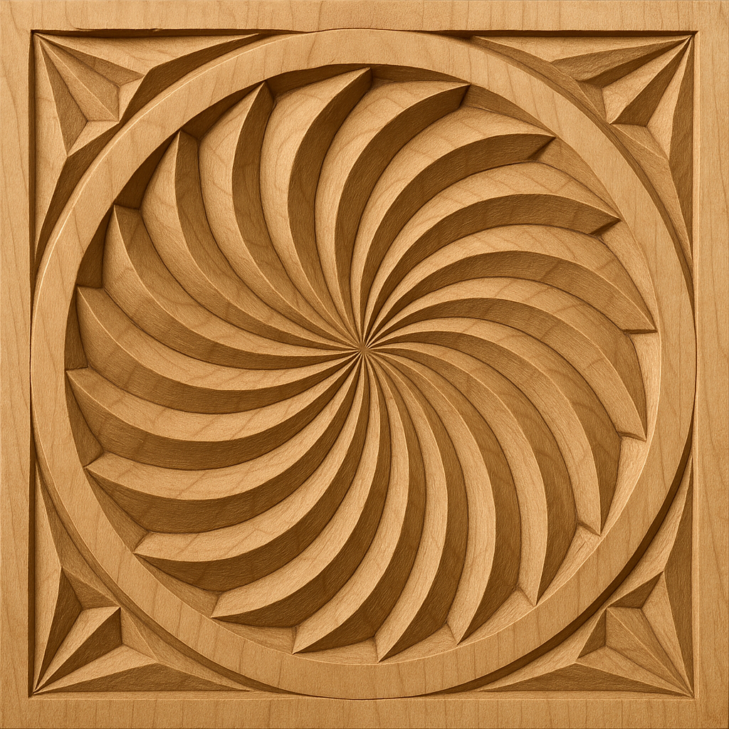 Kerbschnitzrohling 12 x 12 cm mit Mustern