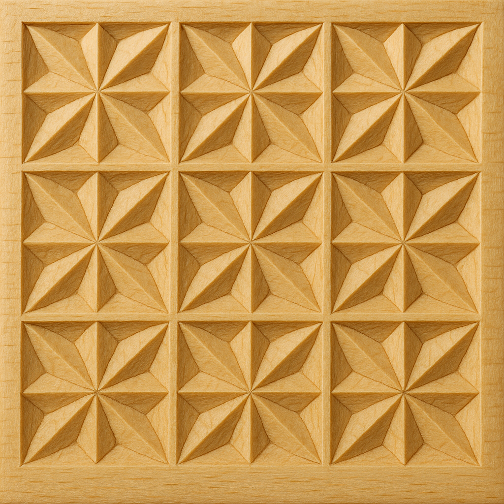 Kerbschnitzrohling 12 x 12 cm mit Muster