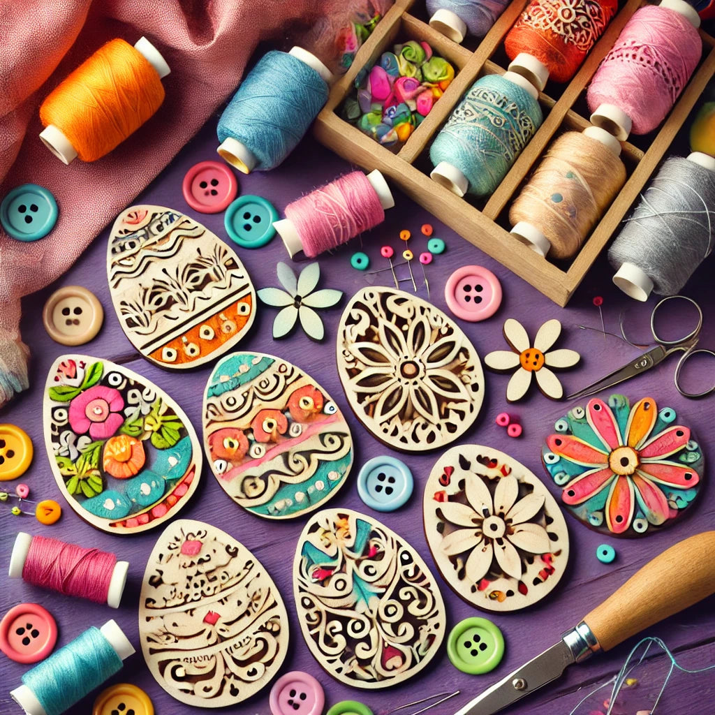 50 Stück Holz-Ostereier – Kreative Deko für Ostern