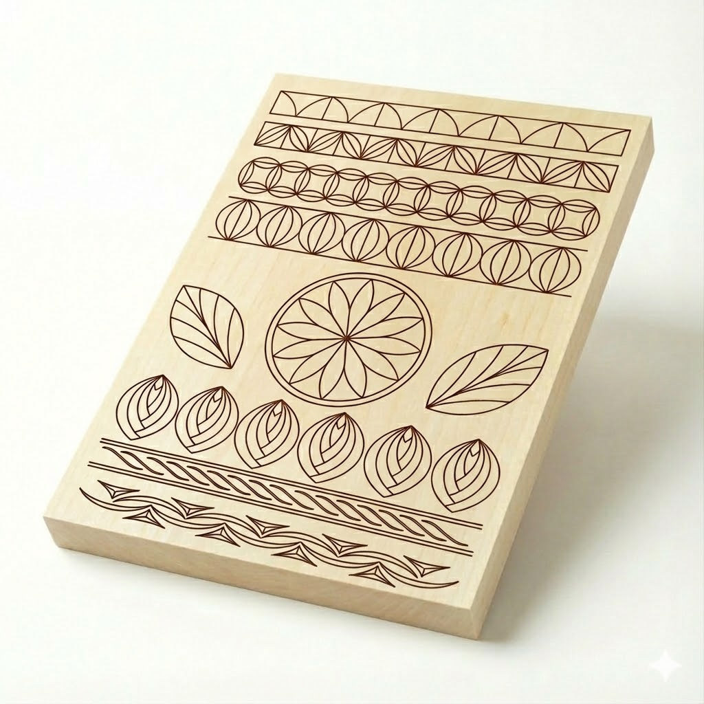 Intaglio grezzo 30 x 20 cm con motivi