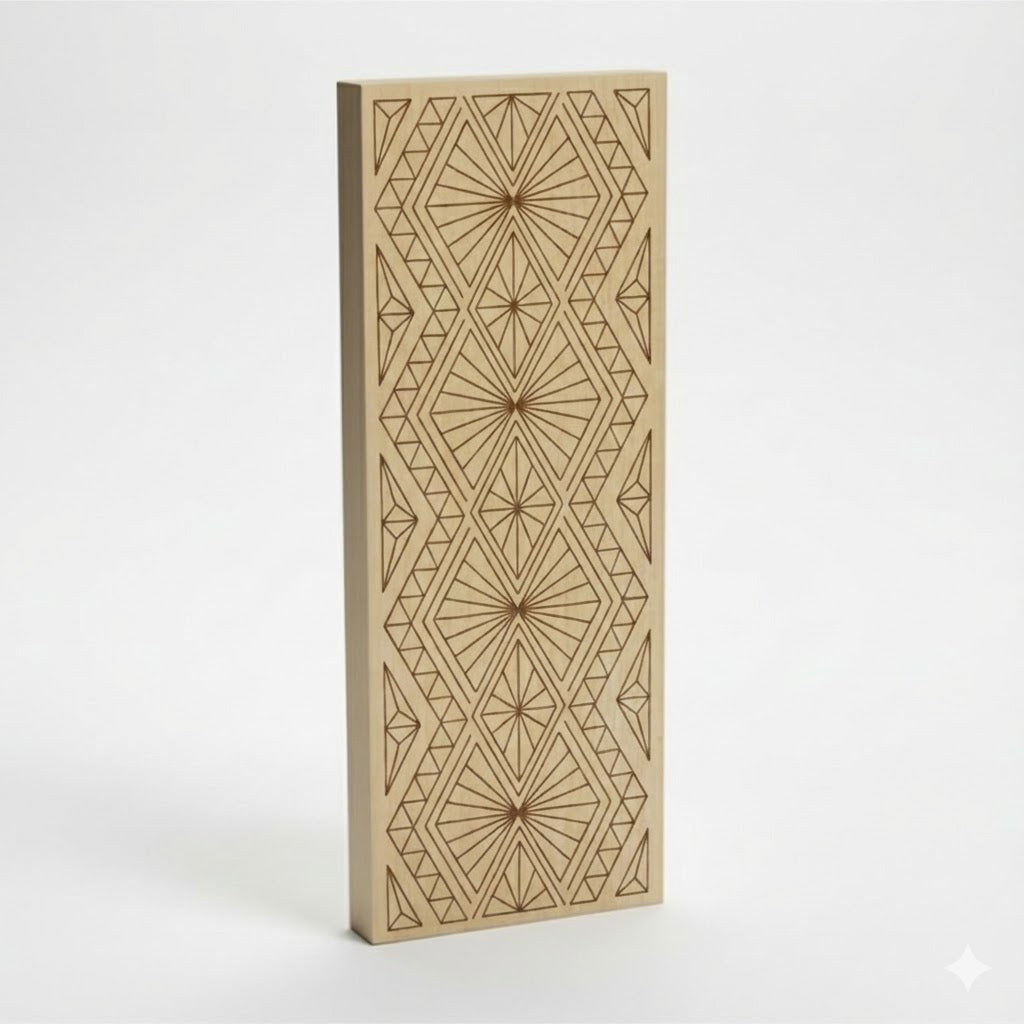 Kerbschnitzrohling 30 x 12 cm mit Mustern