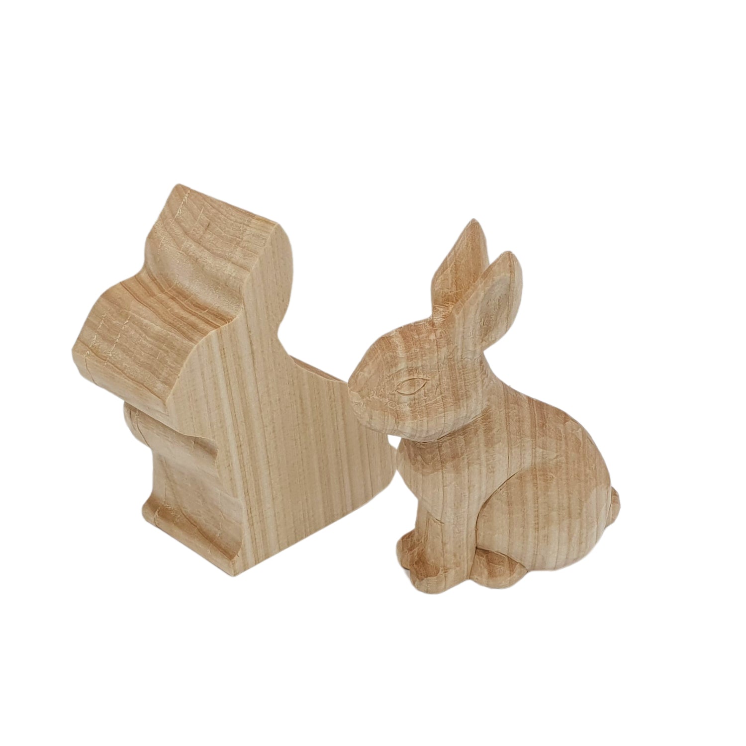 Carved rabbit blank made of linden wood – wood project for