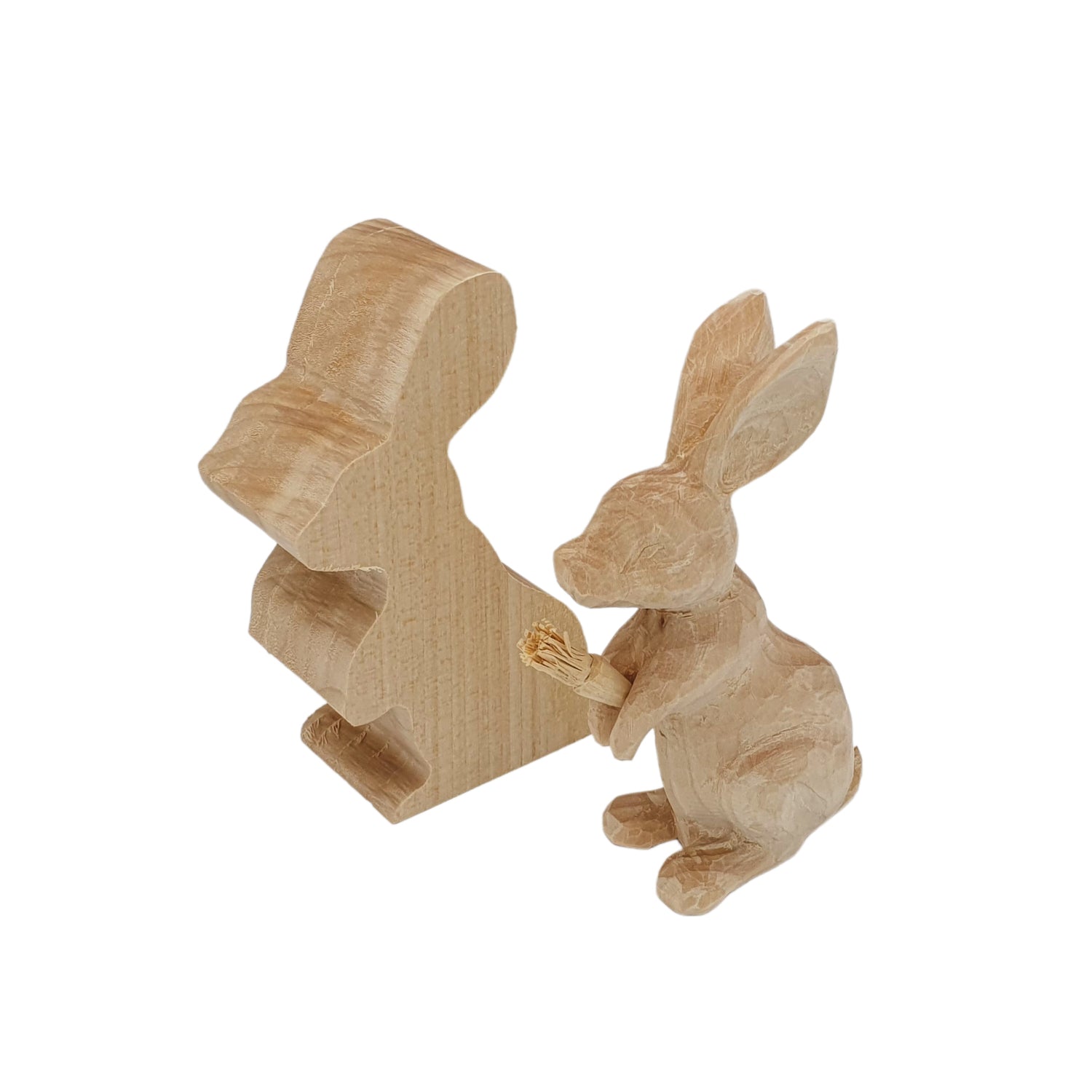 Carved rabbit blank made of linden wood – wood project for