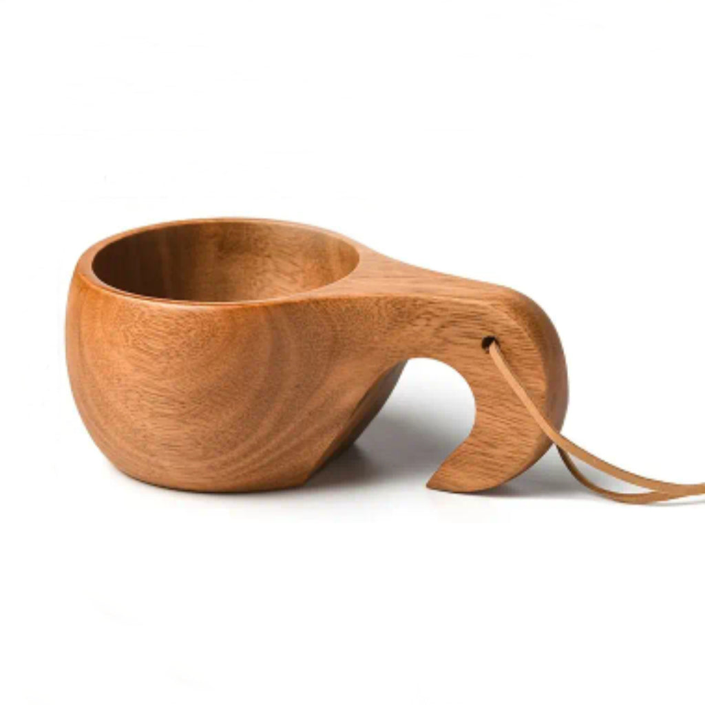 Kuksa: Handmade wooden milk cup made from acacia wood
