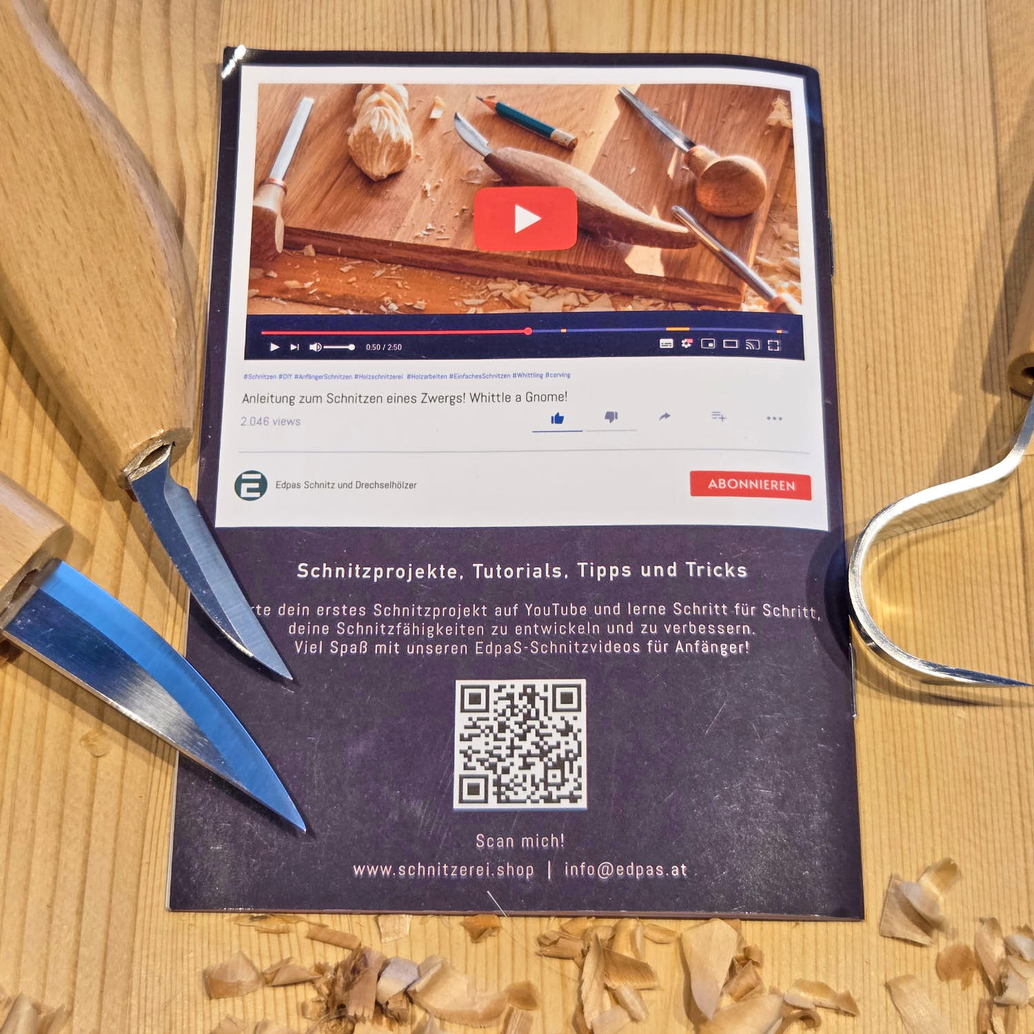 Schnitzmesser-Set 17-tlg. mit Rohling, Handschuh & Anleitung