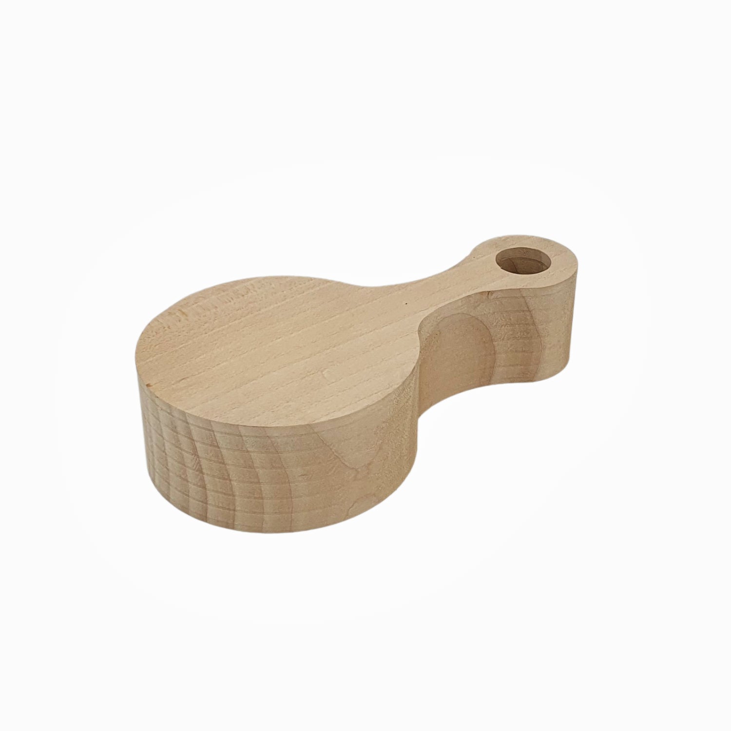 Wooden bowl blank with handle, 16.5 cm