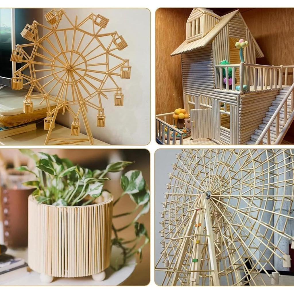 10 Stück Holzstäbchen 30 cm zum Basteln in verschiedenen Stärken