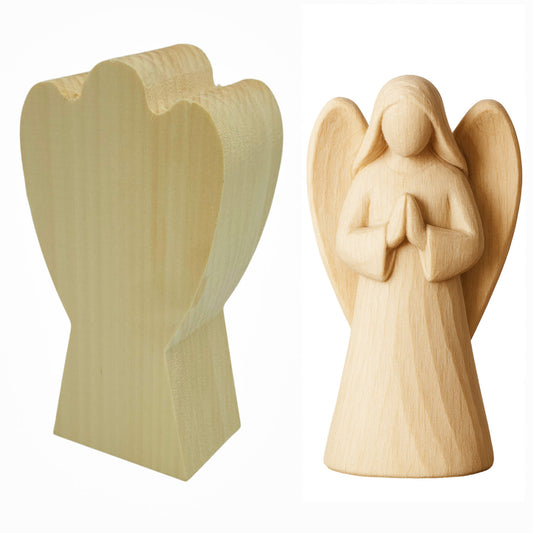 Schnitzrohling „Engel Clara“  | 15 × 9 × 5 cm