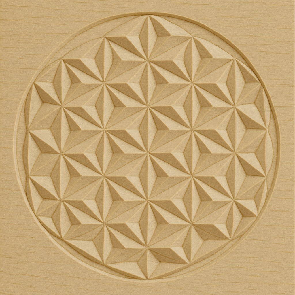 Kerbschnitzrohling 12 x 12 cm mit Mustern