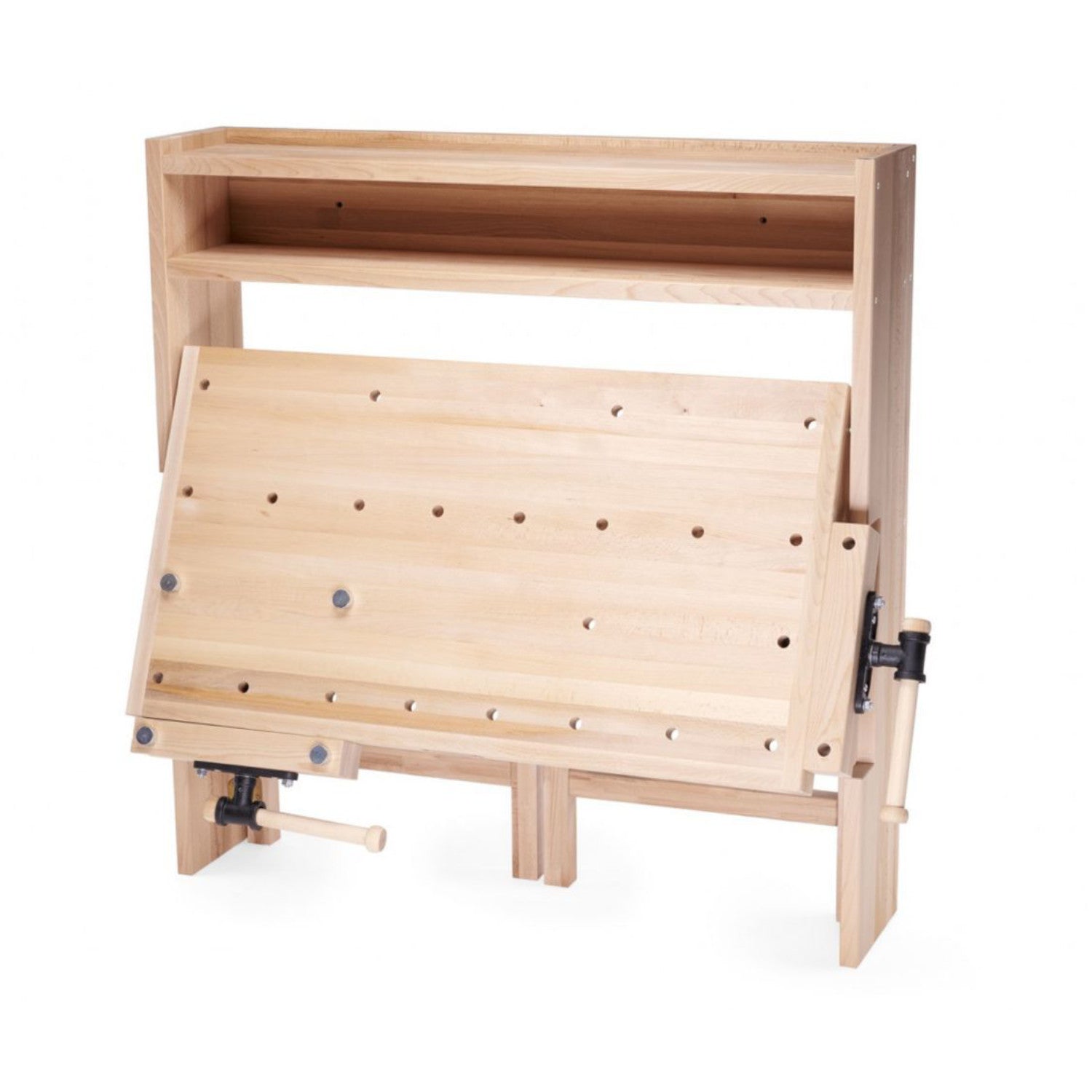 Klappbare Hobelbank aus Buchenholz
