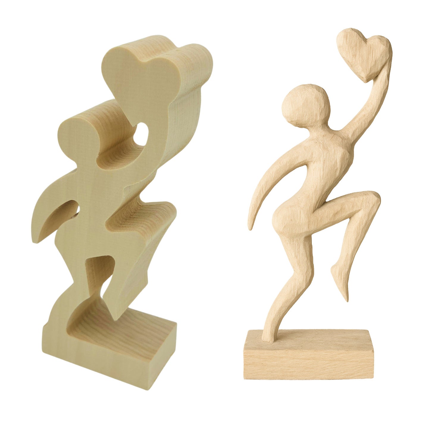 Schnitzrohling „Frau mit Herz“ (23 x 9 x 5 cm)