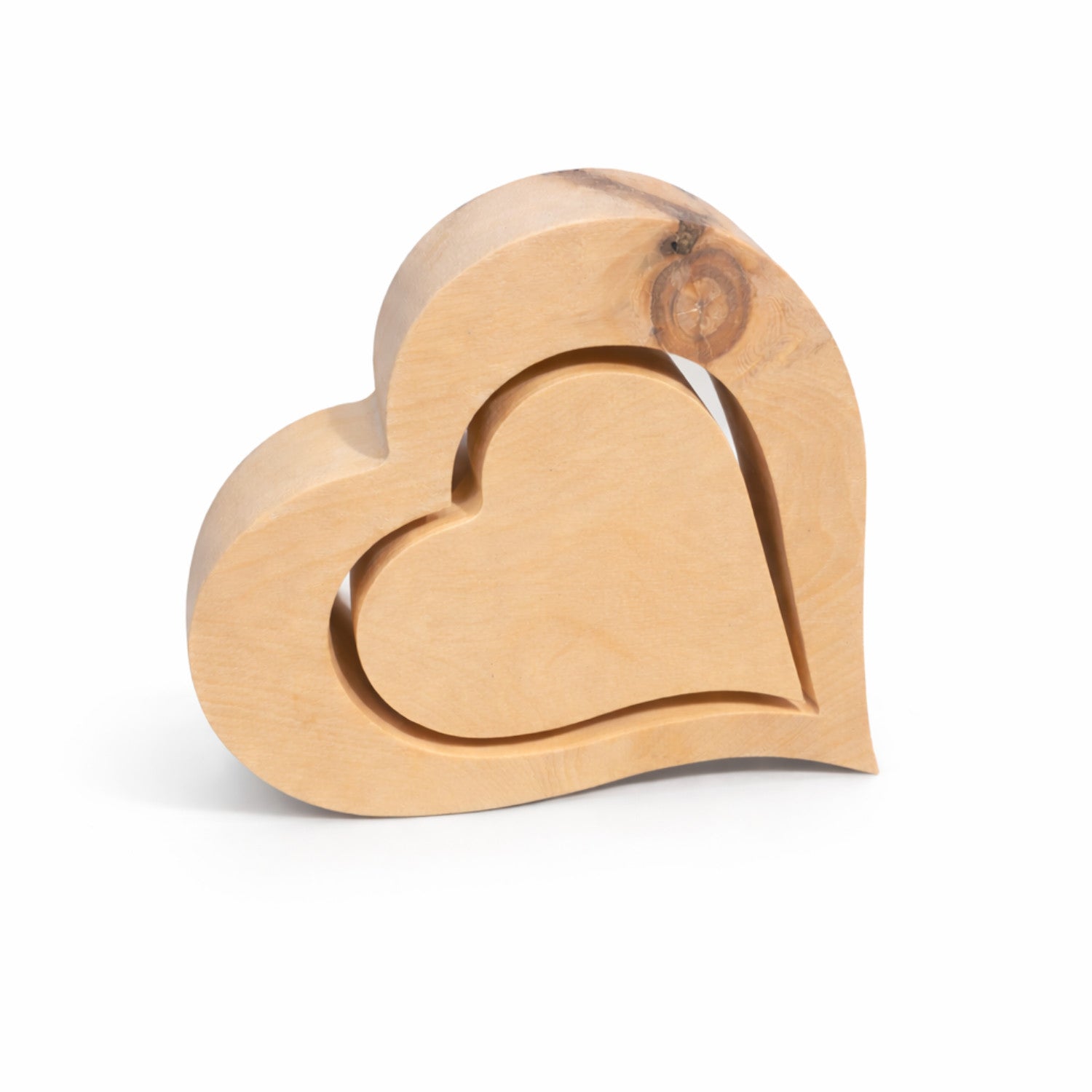 Cuore in legno di pino cembro – cuore decorativo in pino cembro, 19 cm