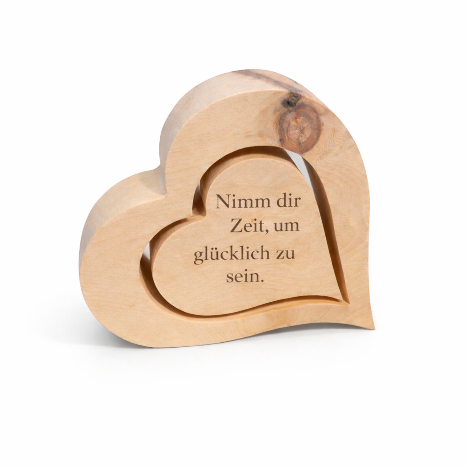 Cuore in legno di pino cembro – cuore decorativo in pino cembro, 19 cm