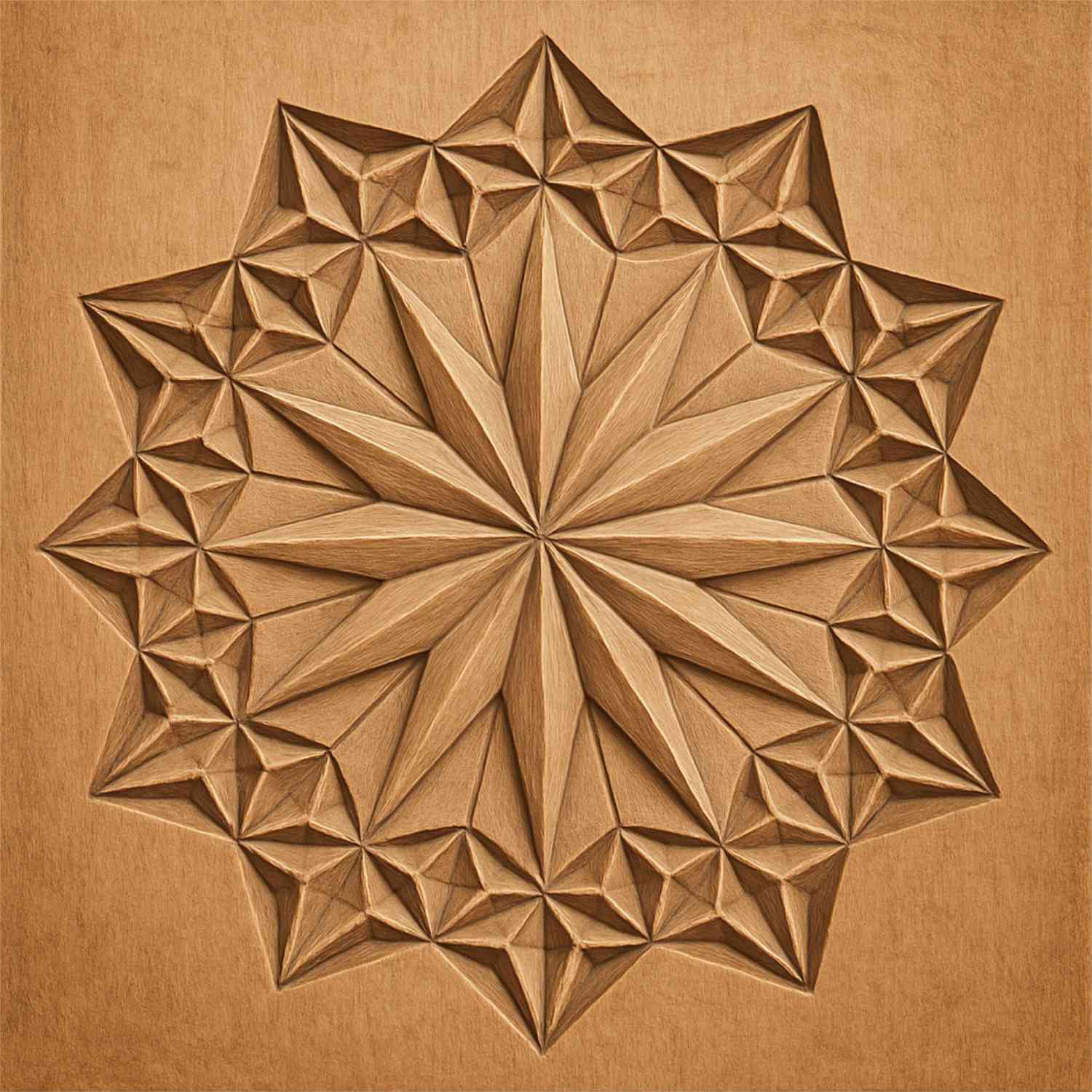 Carving blank 20 x 20 cm with patterns