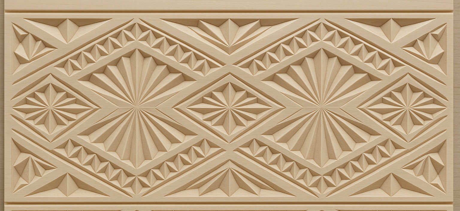 Kerbschnitzrohling 30 x 12 cm mit Mustern