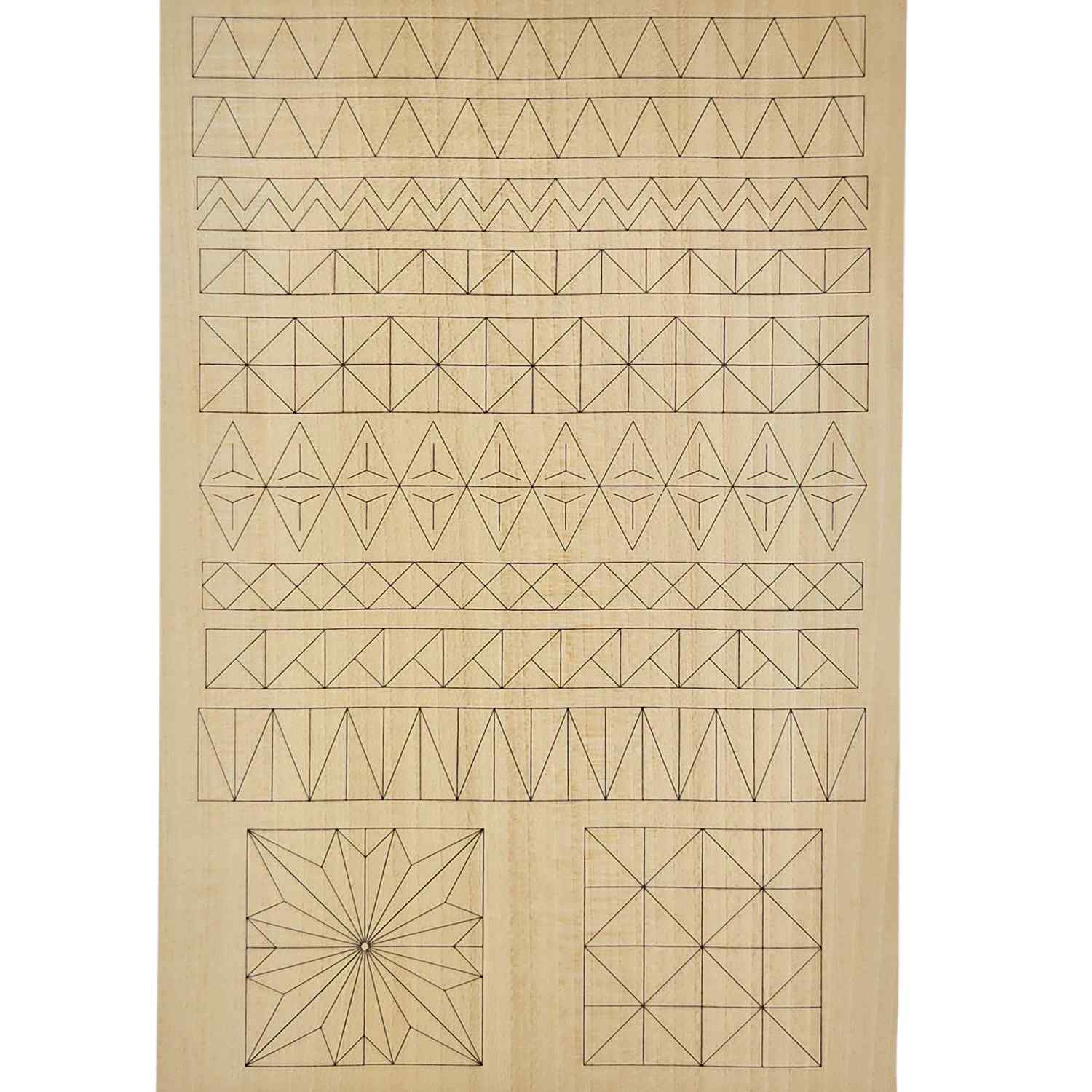Carving blank 30 x 20 cm with patterns