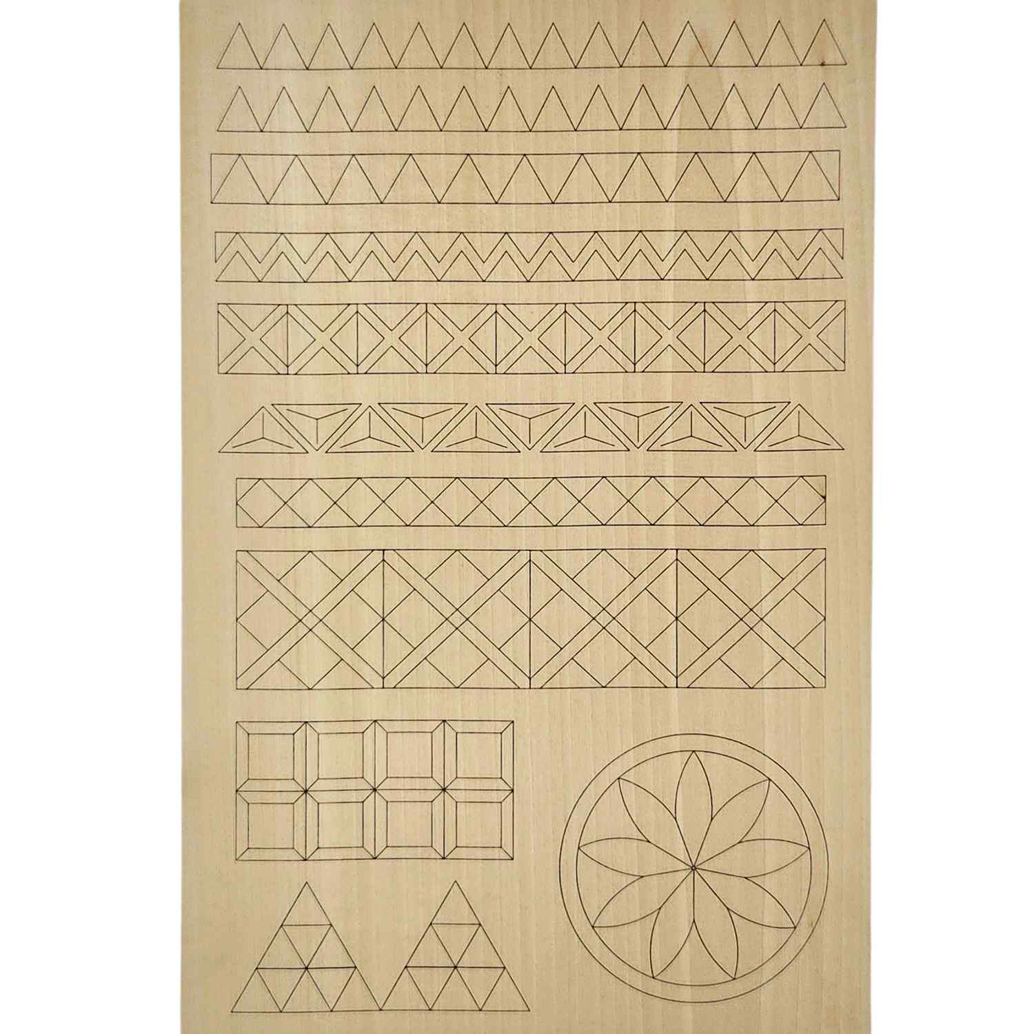 Intaglio grezzo 30 x 20 cm con motivi