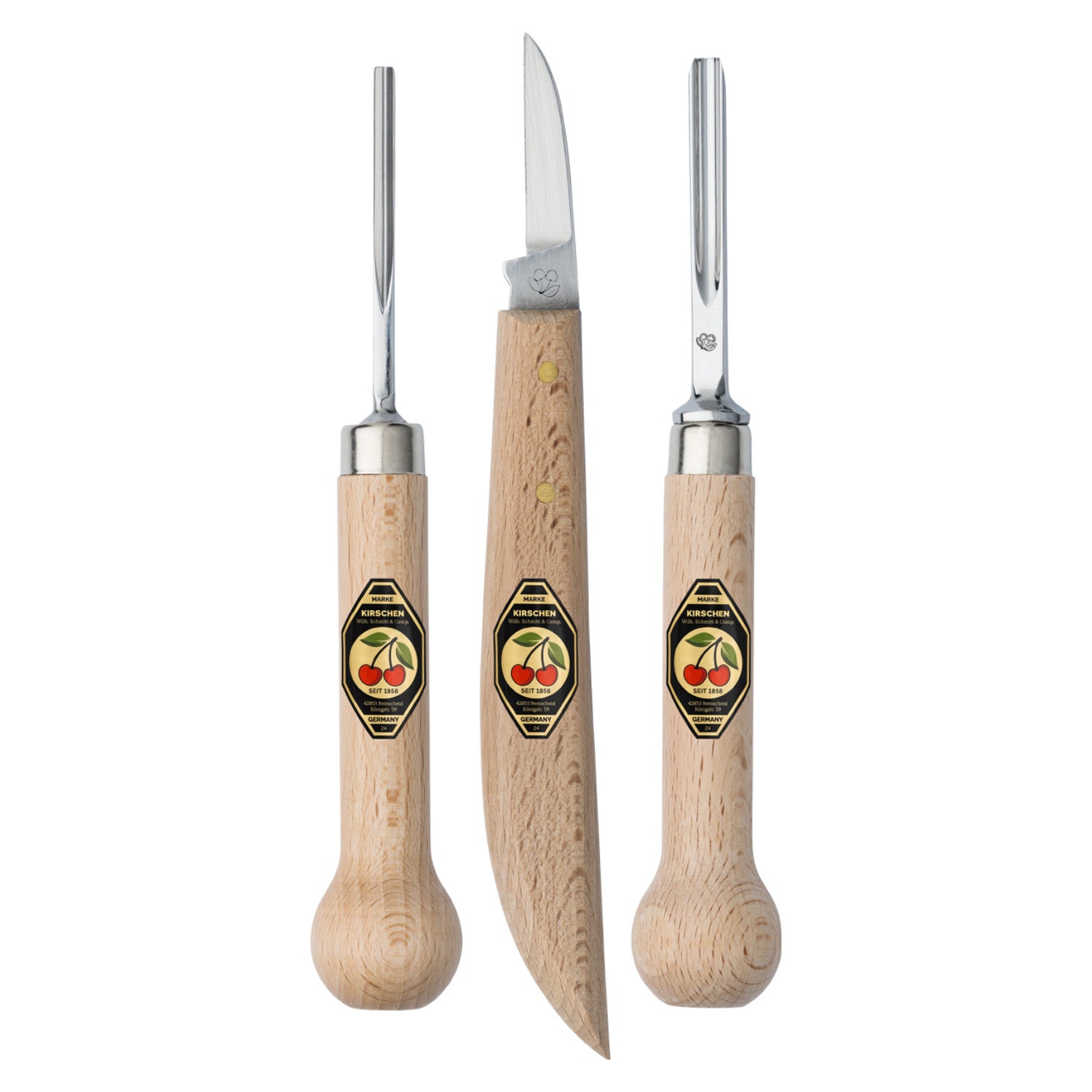 Kirschen Linolschnittsatz 3-teilig