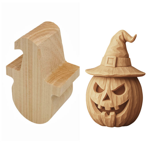 Halloween – Holz Kürbis mit Hut