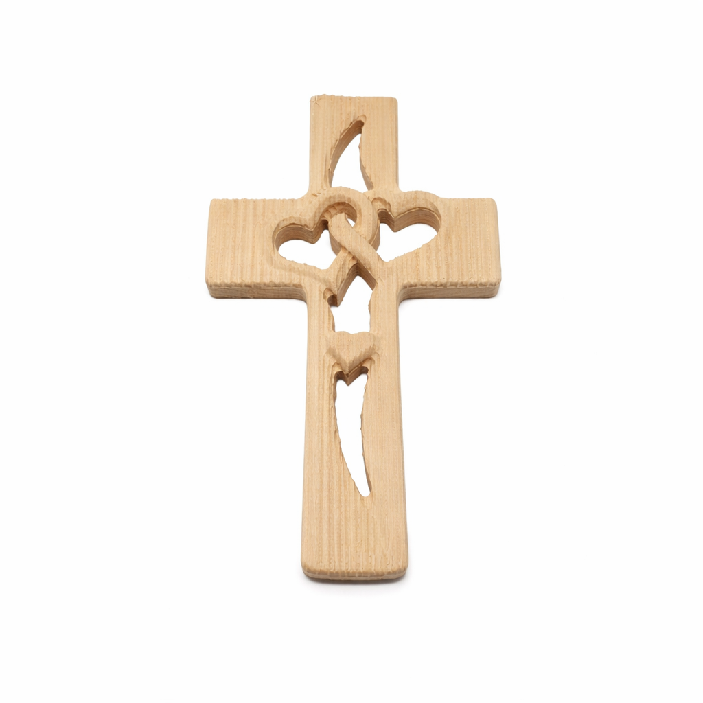 Schnitzrohling Kreuz mit Herz