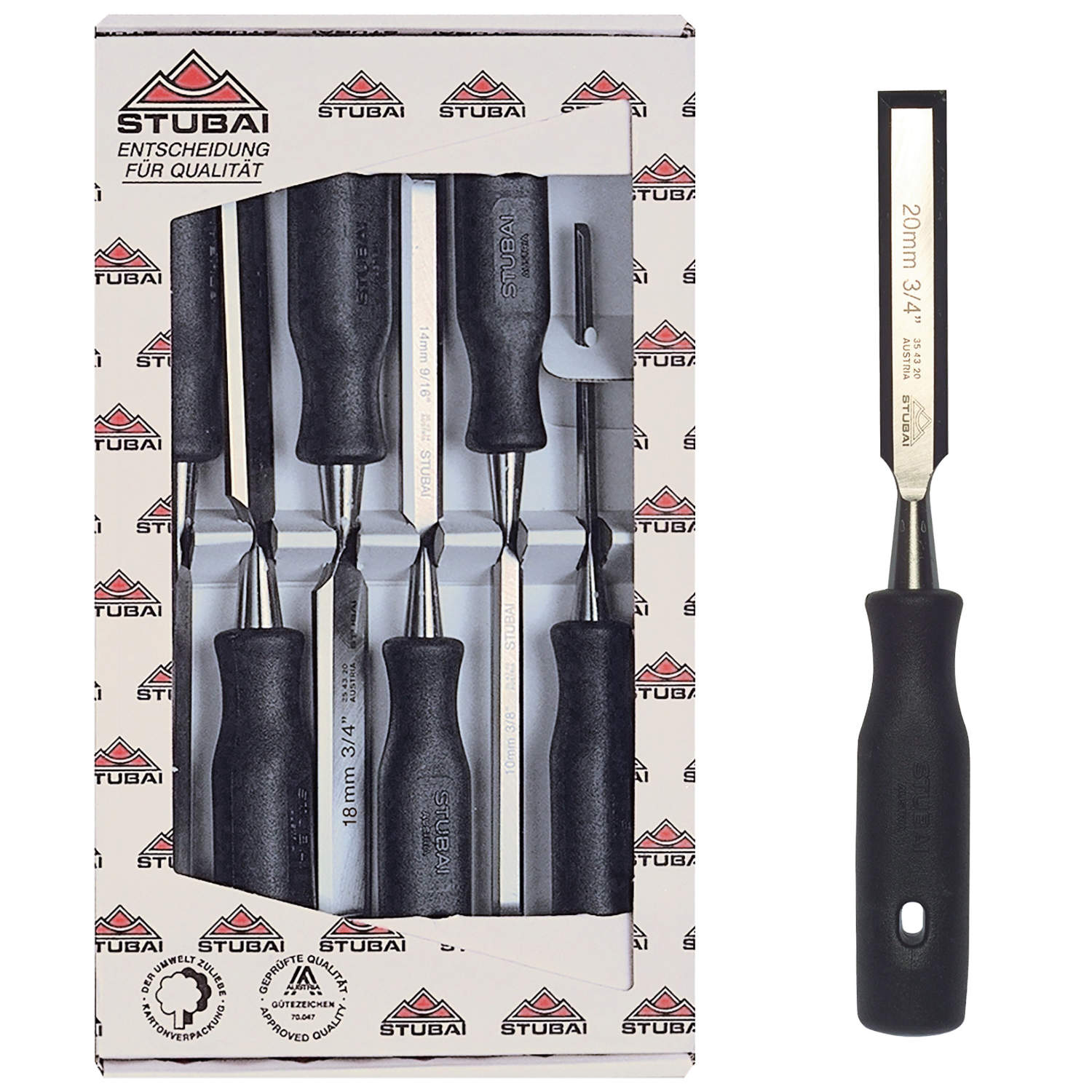 Set di scalpelli e mortase STUBAI