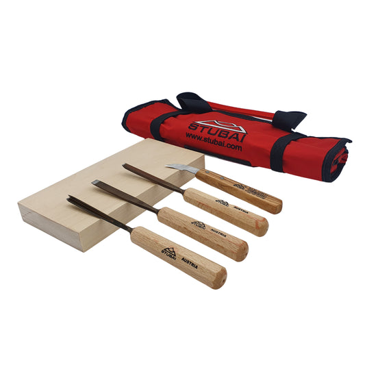 Schnitzersatz STUBAI  4 -tlg. "Einsteiger 52" inkl. Rolltasche
