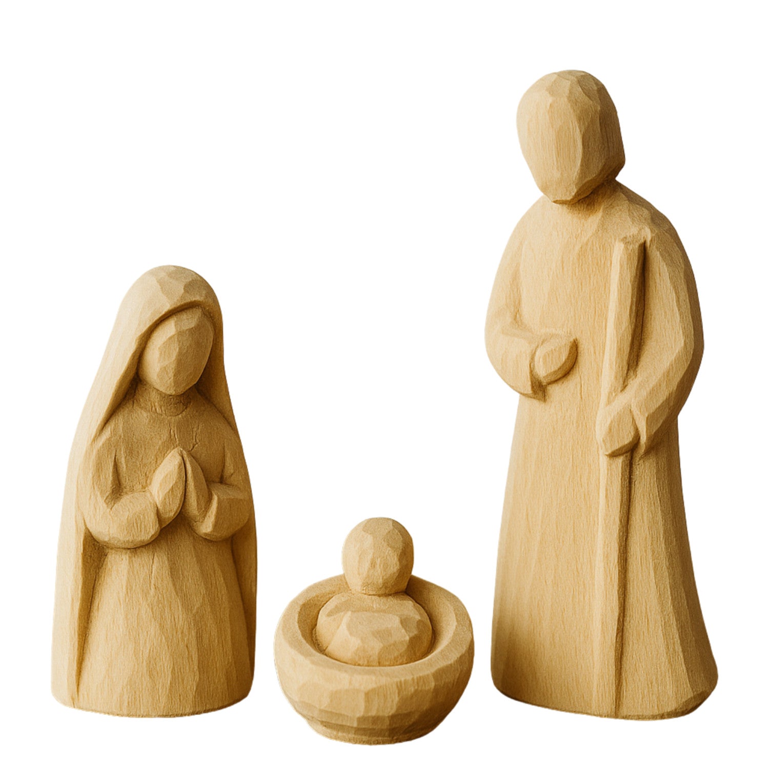Schnitzrohling „Heilige Familie klassische Krippe"
