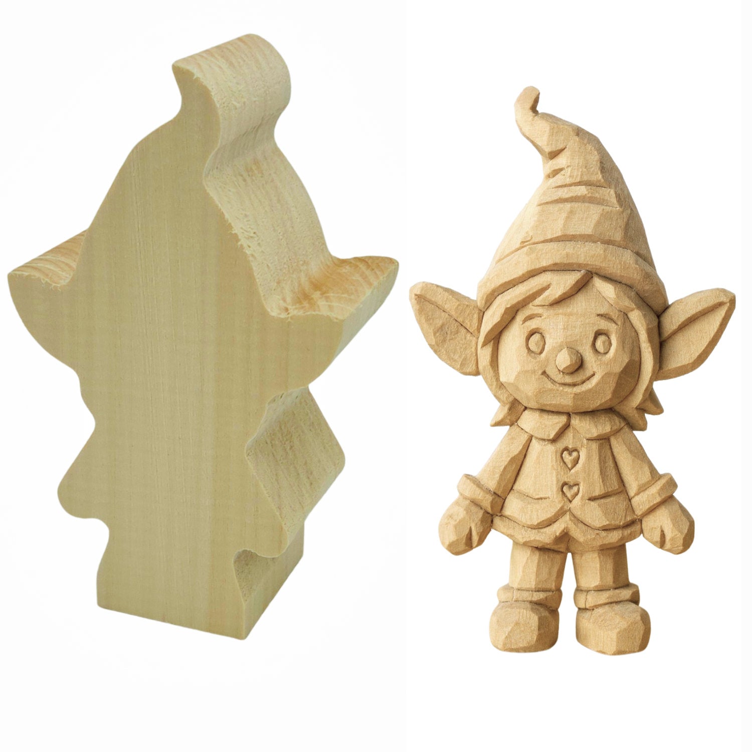 Schnitzrohling „Wichtel“ | 15 × 9 × 5 cm