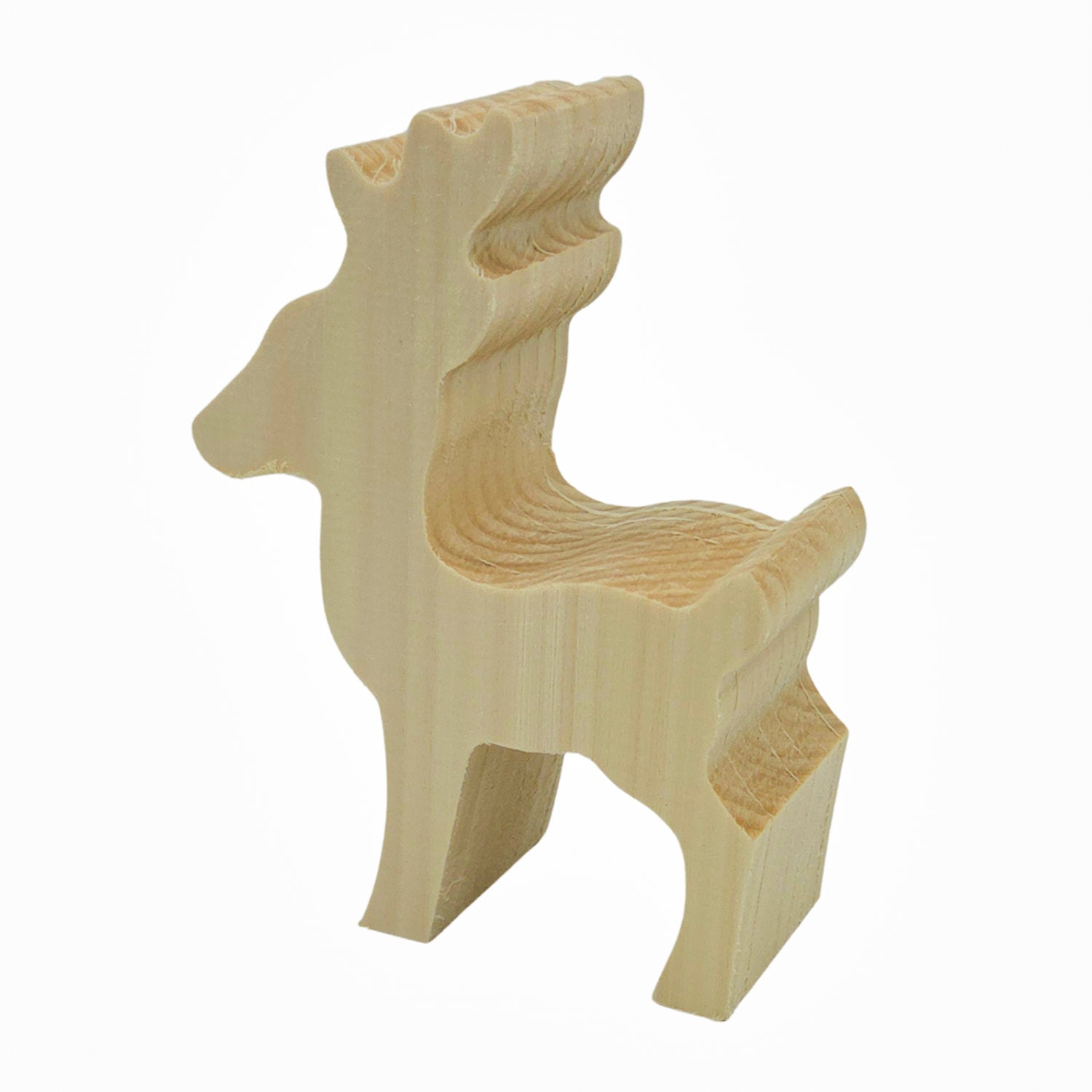 Schnitzrohling „Winterhirsch“ | 15 × 11 × 5 cm