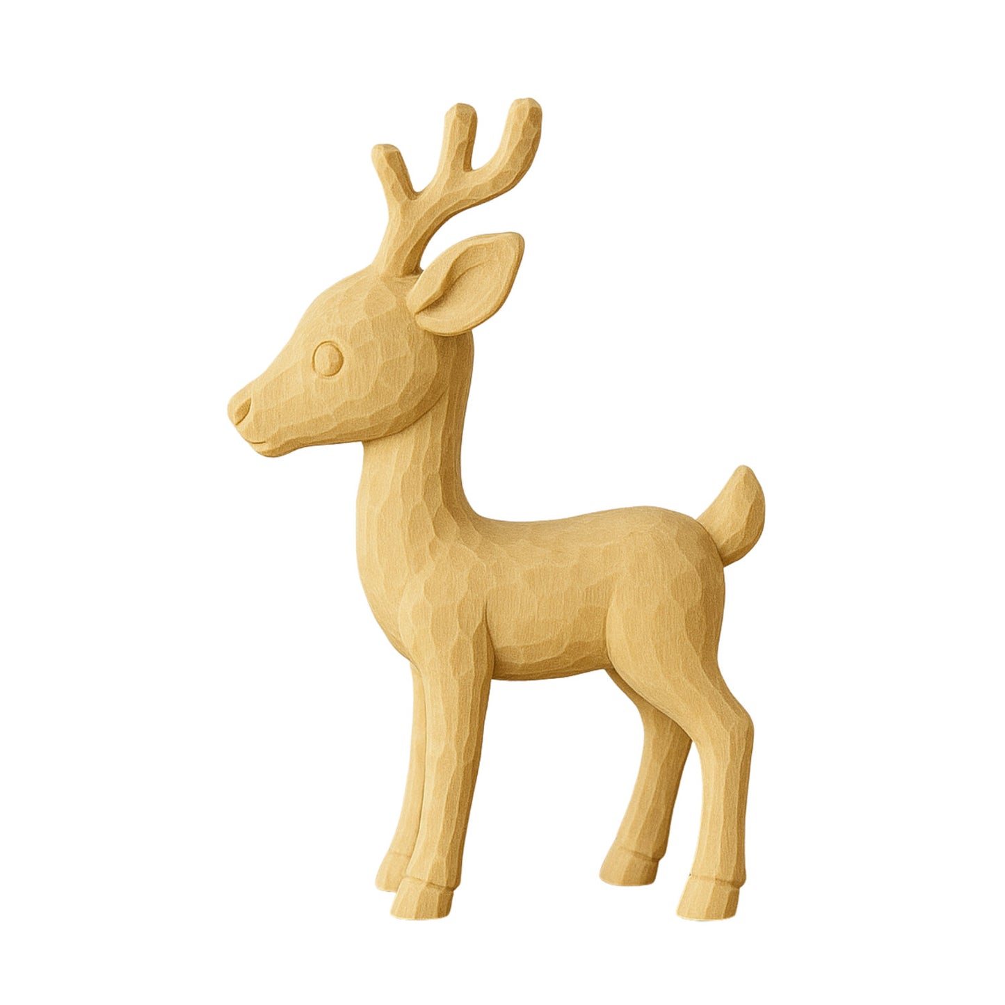 Schnitzrohling „Winterhirsch“ | 15 × 11 × 5 cm