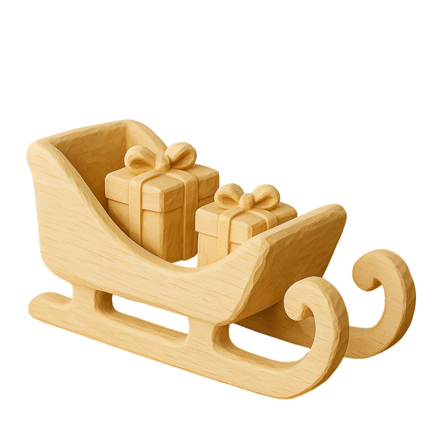 Schnitzrohling „Weihnachtsschlitten“ | 16 × 8,5 × 5 cm