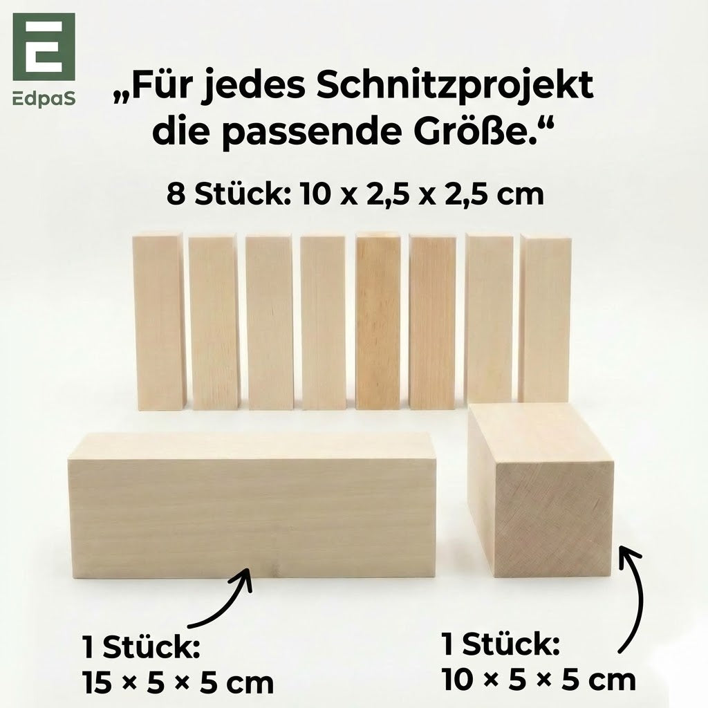 Lindeholz XXL Schnitzholz Set