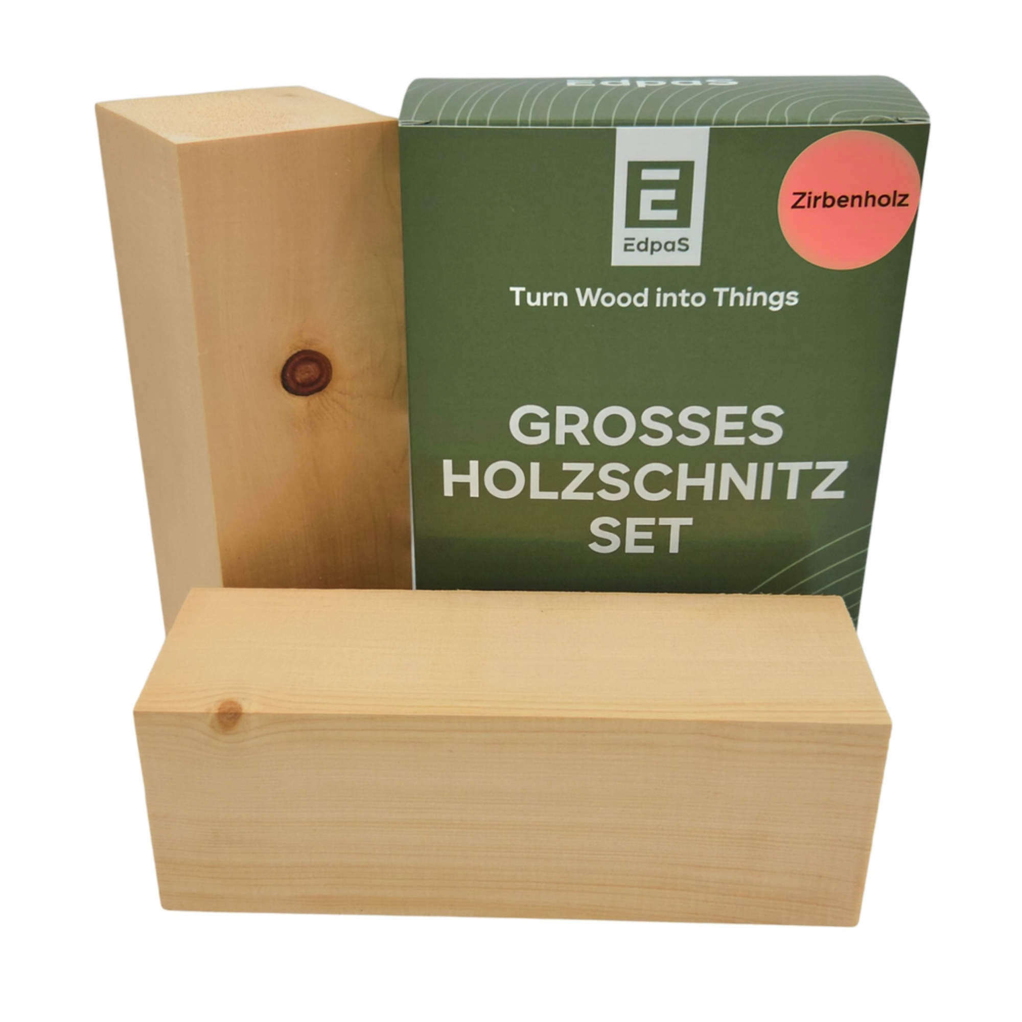 Zirbenholz Kanteln 2 Stk. 20 cm x 7 cm x 7 cm