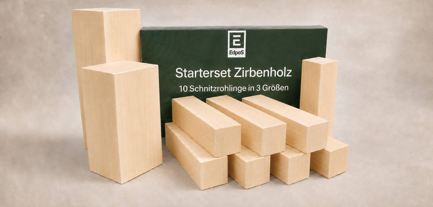 Schnitzholz Zirbenholz Schnitz Set