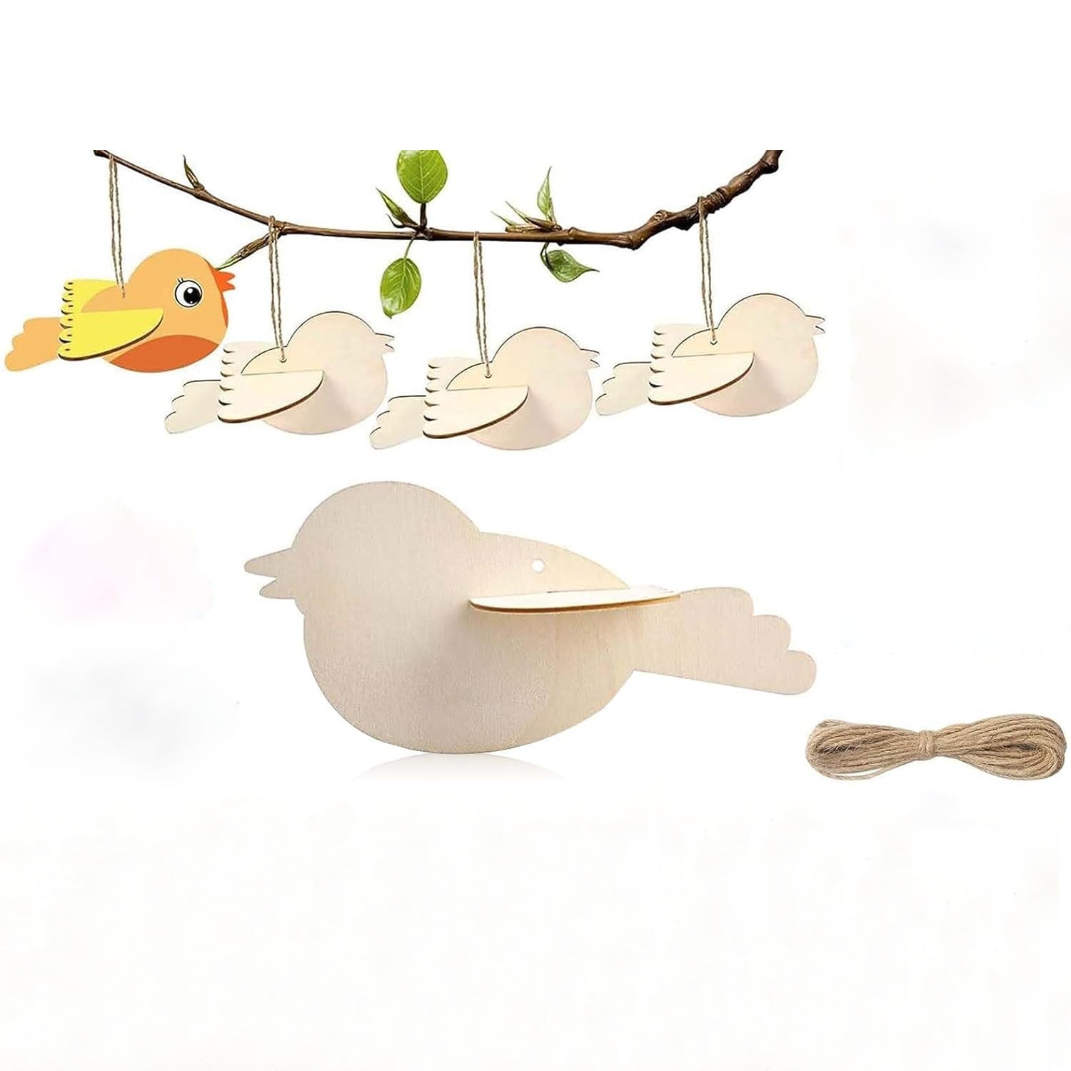 5 Stück 3D Holzvögel Bastelset