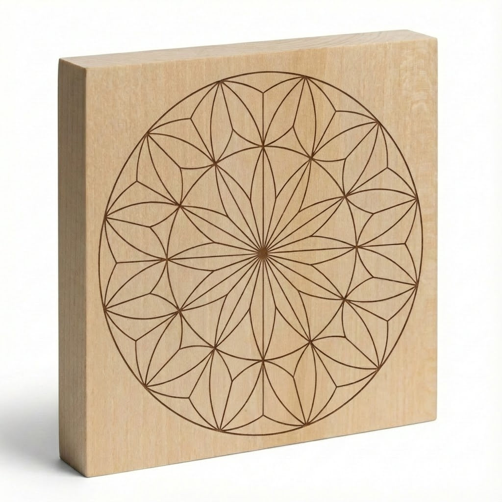 Kerbschnitzrohling 12 x 12 cm mit Muster