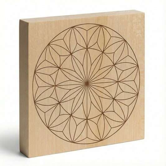 Kerbschnitzrohling 12 x 12 cm mit Muster